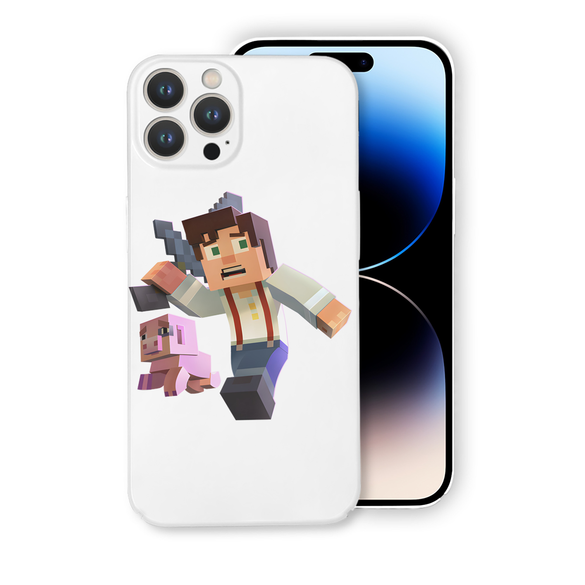 （画像用） マインクラフト ブロックの世界 Minecraft MC Block world 【iPhone 14シリーズ対応】ハードケース